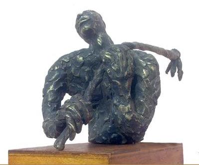 Figurative sculpture titled 'Formar', 6x12x6 inches, by artist Kishor Sharma on Bronze