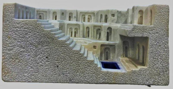 Landscape sculpture titled 'Fort Stepwell', 15x25x12 inches, by artist Sangam Vankhade on Mixedmedia