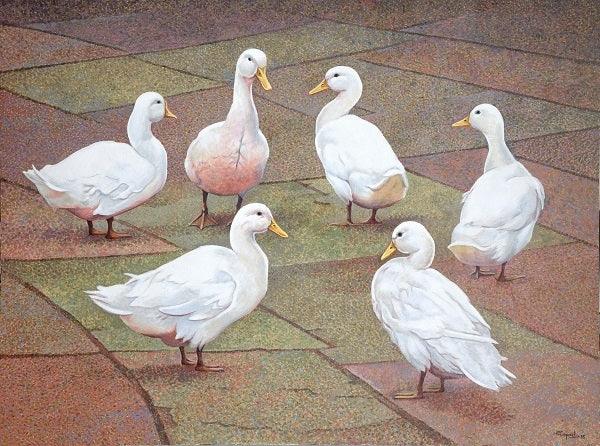 Animals acrylic painting titled 'Friend Circle', 30x40 inches, by artist Gopal Nandurkar on Canvas