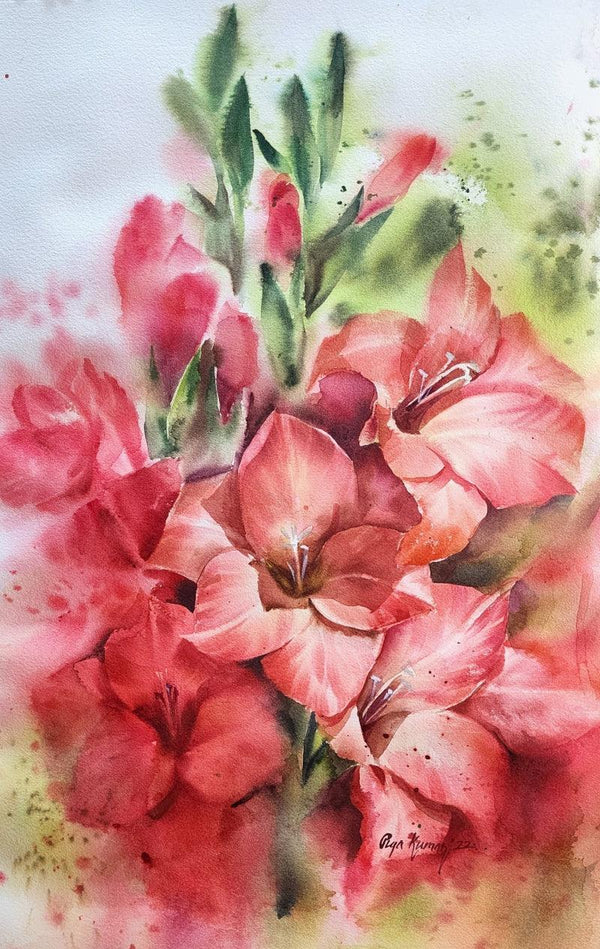 Nature watercolor painting titled 'Galdioulus', 22x15 inches, by artist Puja Kumar on Paper