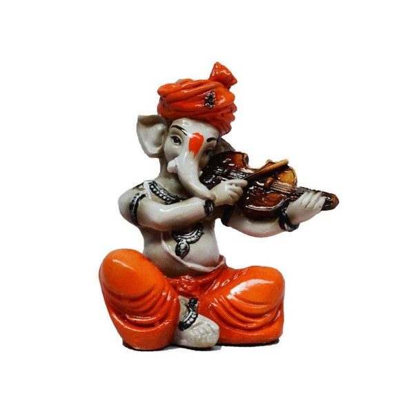 Religious craft titled 'Ganesha Playing Violin', 5x3x3 inches, by artist E Craft on Synthetic Fiber