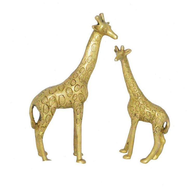 Animals handicraft titled 'Giraffe', 9x8x2 inches, by artist Brass Handicrafts on Brass