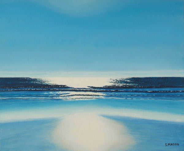 Seascape oil painting titled 'Glare', 20x24 inches, by artist SIMON MASON on Canvas