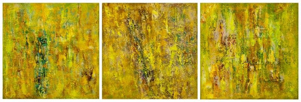 Abstract acrylic oil painting titled 'Gm012', 11x33 inches, by artist Goutam Mukherjee on Canvas