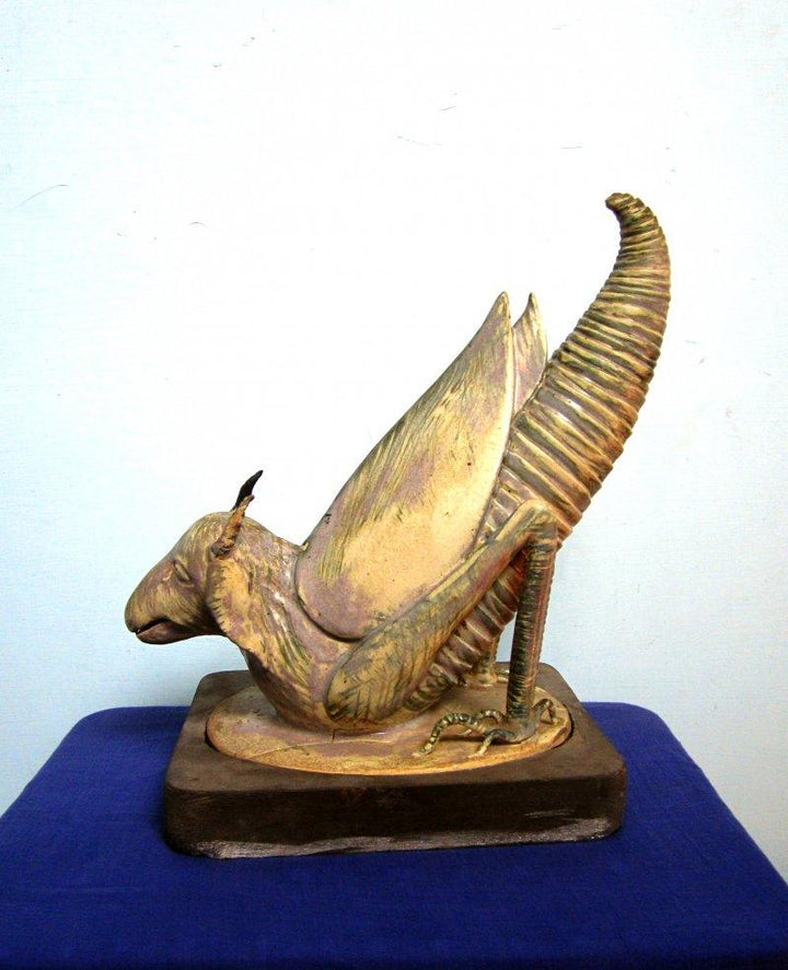 Animals ceramic titled 'Goathopper', 18x24x10 inches, by artist DULAL CHANDRA MANNA on Ceramic