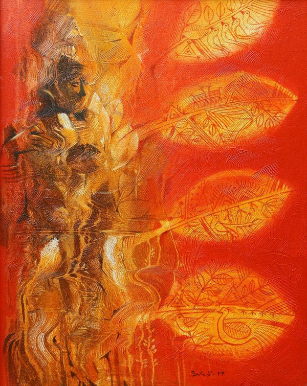 Nature acrylic painting titled 'Goddess Of Nature', 32x26 inches, by artist Balaji Ubale on Canvas