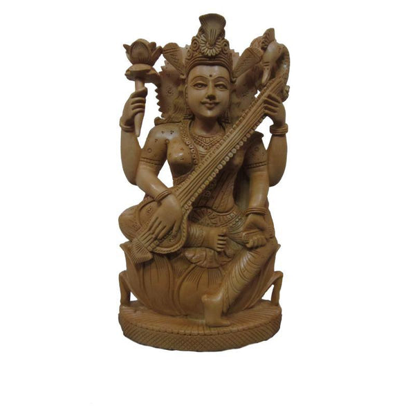 Goddess Saraswati Playing Sitar O by Ecraft India | ArtZolo.com