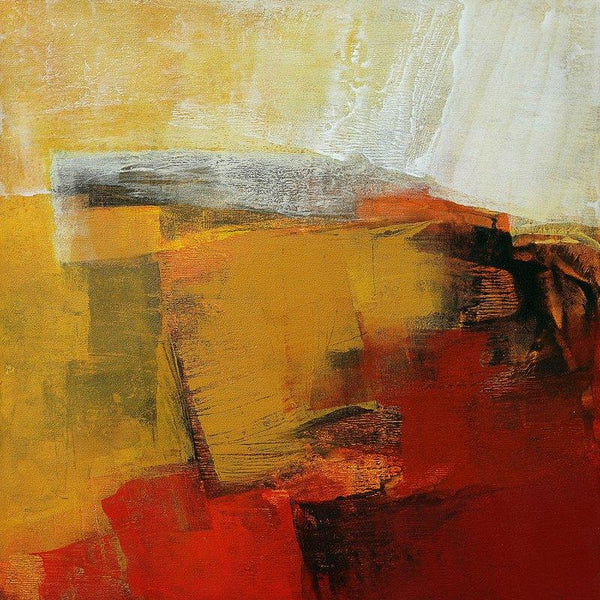 Abstract acrylic painting titled 'Golden Blush I', 20x20 inches, by artist Siddhesh Rane on Canvas