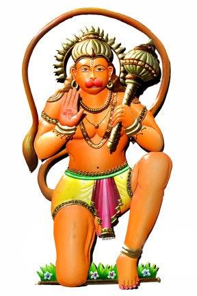 Religious craft titled 'Hanuman ji Statue', 20x15 inches, by artist Nitesh on Wrought Iron