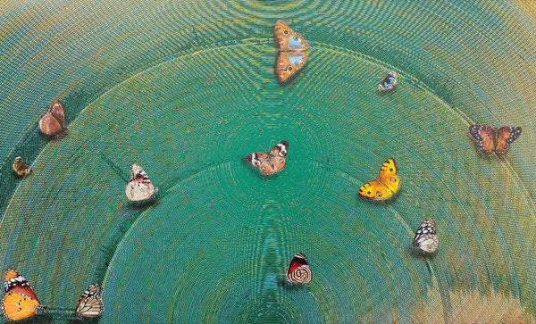 Animals acrylic painting titled 'Happy Vibration 14', 35x57 inches, by artist Ghanshyam Gupta on Canvas