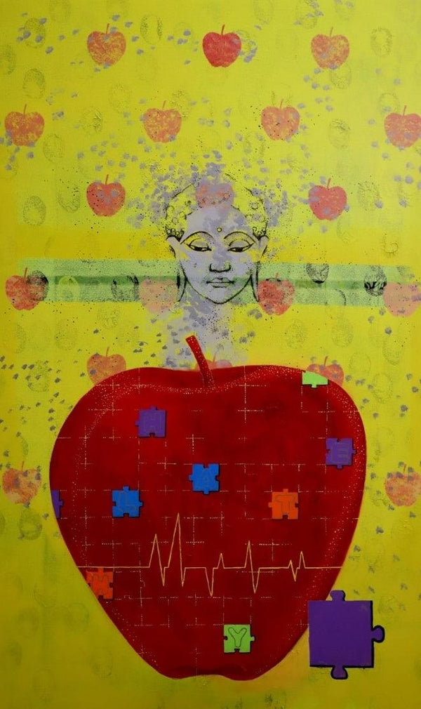 contemporary acrylic painting titled 'Healthy', 60x36 inches, by artist Ns Art on Canvas