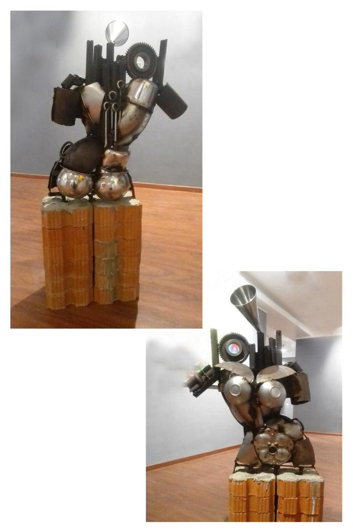 contemporary sculpture titled 'History Of Pillars', 42x24x12 inches, by artist Atreyee Bhattacharjee on Mixedmedia