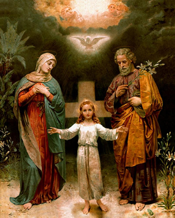 Religious acrylic painting titled 'Holy Family 1', 48x36 inches, by artist Ns Art on Canvas