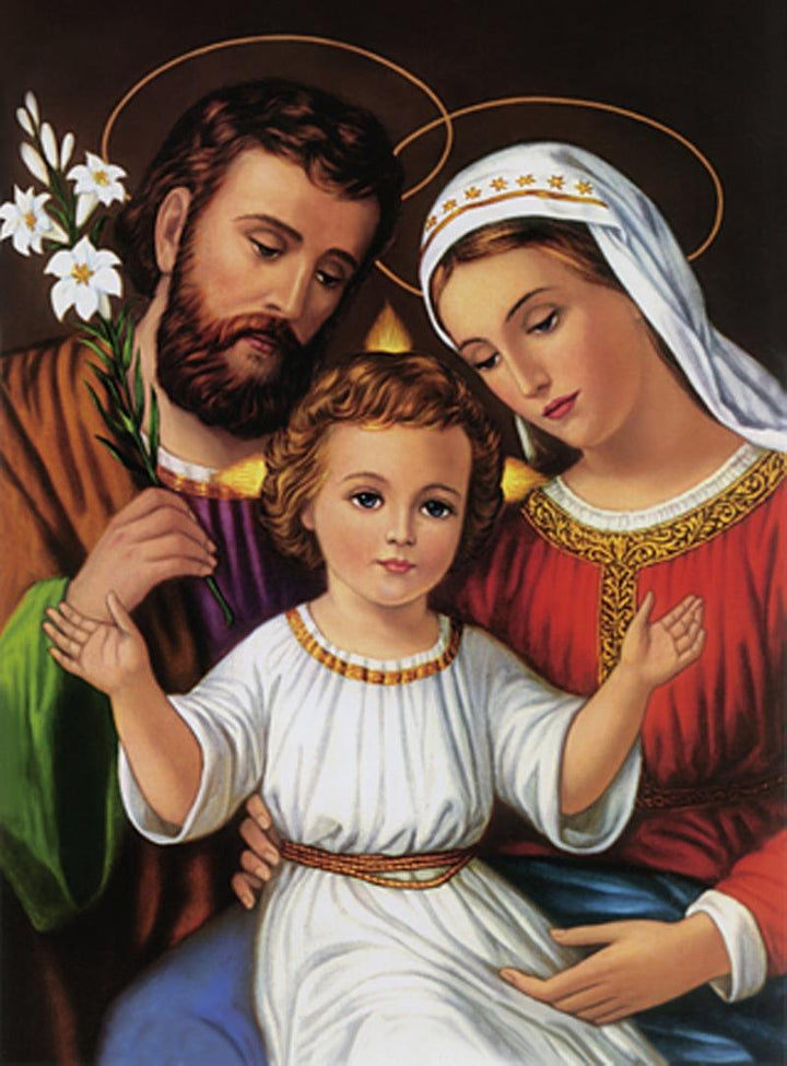 Religious acrylic painting titled 'Holy Family 6', 48x36 inches, by artist Ns Art on Canvas