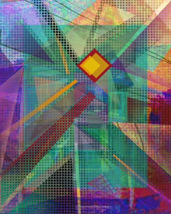 Abstract painting titled 'Homage To The Pixel 30x24', 30x24 inches, by artist Mario Castillo on digital art