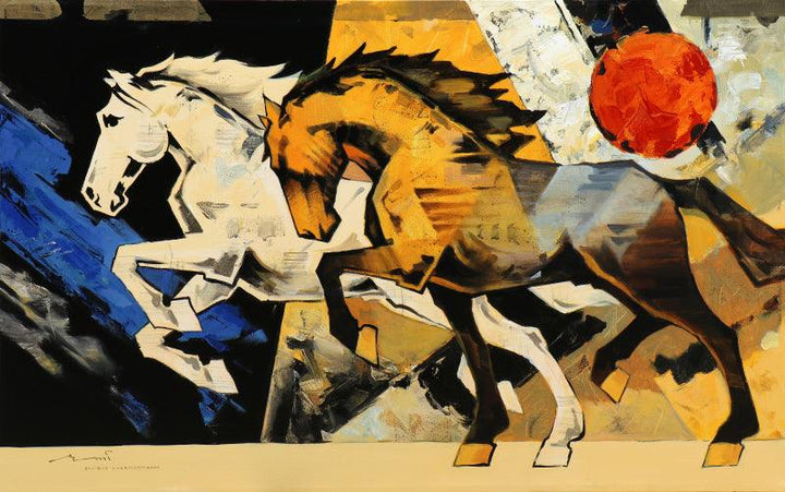 Horse Series 257 by Devidas Dharmadhikari | ArtZolo.com