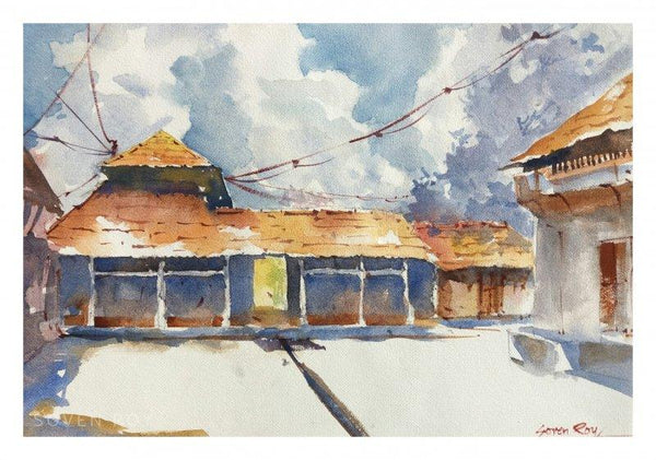 Landscape watercolor painting titled 'House At Wai 1', 14x10 inches, by artist Soven Roy on Paper