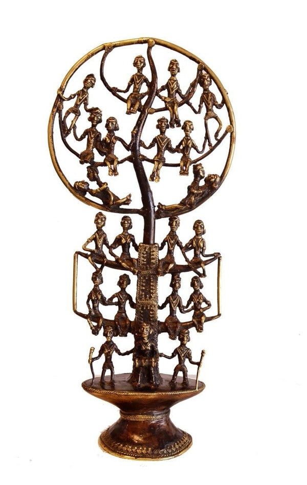Figurative sculpture titled 'Human Tree', 23x10x3 inches, by artist Kushal Bhansali on Brass