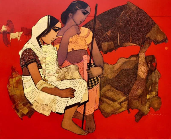 Figurative acrylic painting titled 'Hunt', 48x60 inches, by artist Siddharth Shingade on Canvas