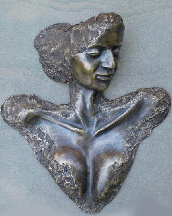 Figurative sculpture titled 'I Am She', 20x9x23 inches, by artist Vivek Kumar on Bronze