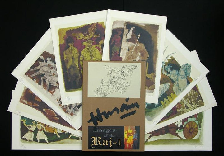 Figurative serigraphs painting titled 'Images Of Raj 1', 14x20 inches, by artist M. F. Husain on Paper