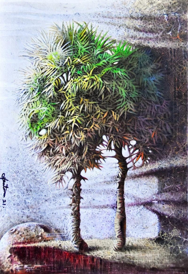 Nature acrylic painting titled 'Imagination', 24x16 inches, by artist Goutam Das on Canvas Board