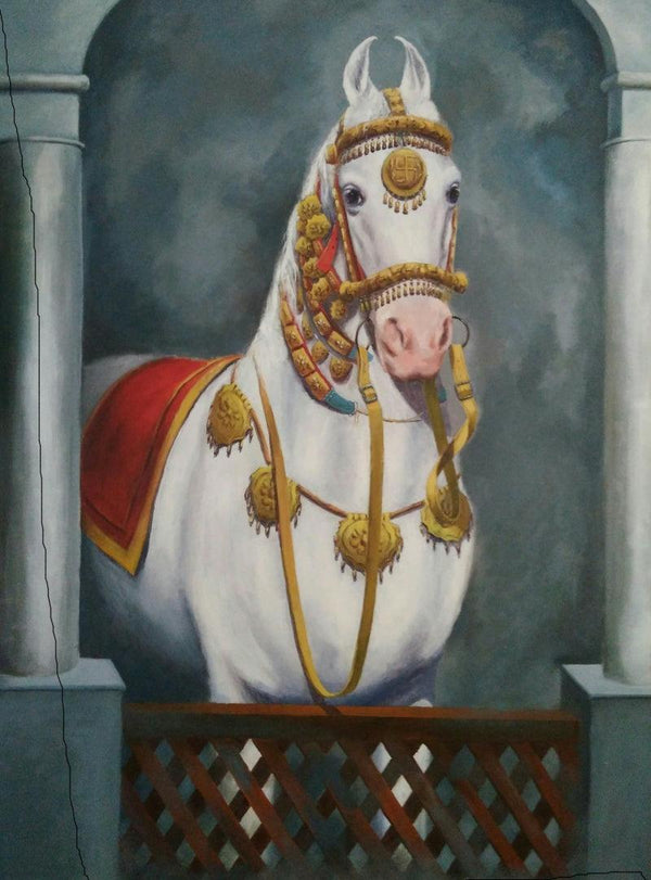 Animals acrylic painting titled 'In Heaven 1', 48x36 inches, by artist Sarang Pharate on Canvas