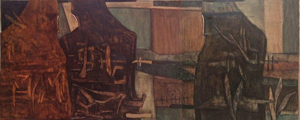 Figurative oil painting titled 'IN SEARCH OF IDENTITY', 24x60 inches, by artist Umesh Bhoi on Canvas