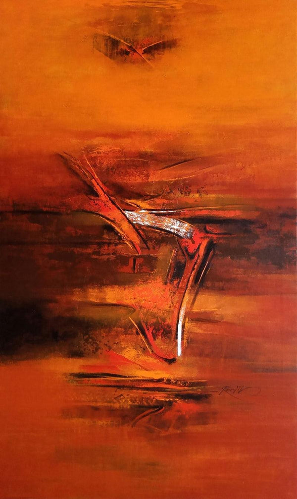 Abstract acrylic painting titled 'Infinity 6', 60x36 inches, by artist Ranjit Singh Kurmi on Canvas