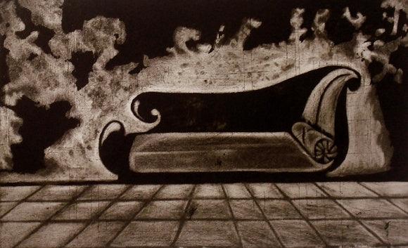 Still-life printmaking titled 'Introspections', 7x9 inches, by artist Durgaprasad Bandi on Paper