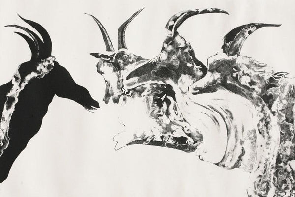 Animals printmaking titled 'Irresistible', 13x20 inches, by artist Divya Patwa on Paper