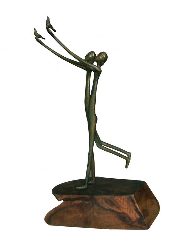 Figurative sculpture titled 'Joy Of Life 2', 18x9x6 inches, by artist Asurvedh Ved on Bronze