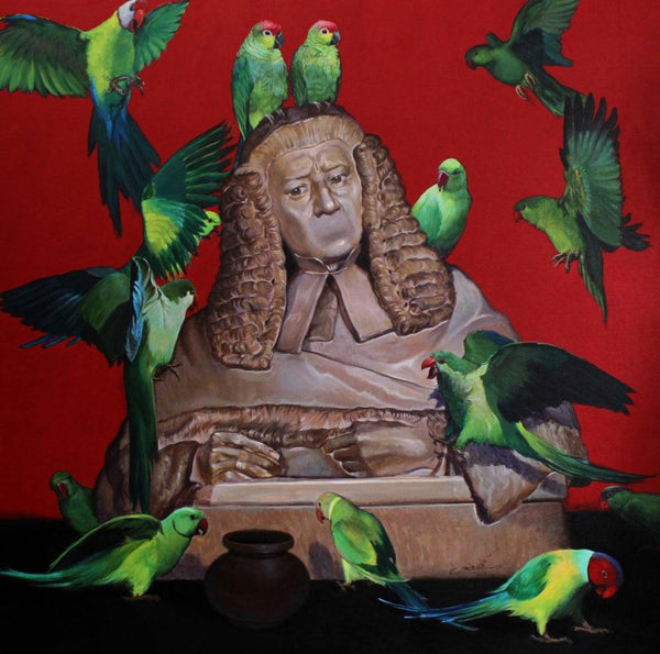 Animals acrylic painting titled 'Judgement', 48x48 inches, by artist Javed Mulani on Canvas