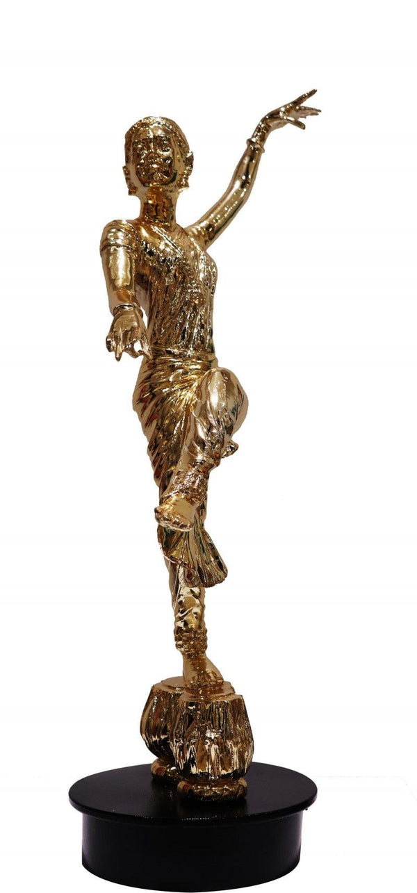 Figurative sculpture titled 'Kathak Dance', 23x15x15 inches, by artist Ram Kumbhar on Bronze