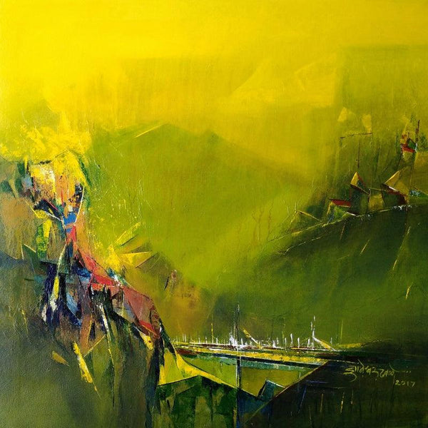 Place acrylic painting titled 'Khandala', 24x24 inches, by artist Dnyaneshwar Dhavale on Canvas