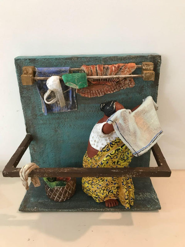 Lifestyle sculpture titled 'Kholi No 36', 12x12x12 inches, by artist Bharati  Pitre on Paper Mache