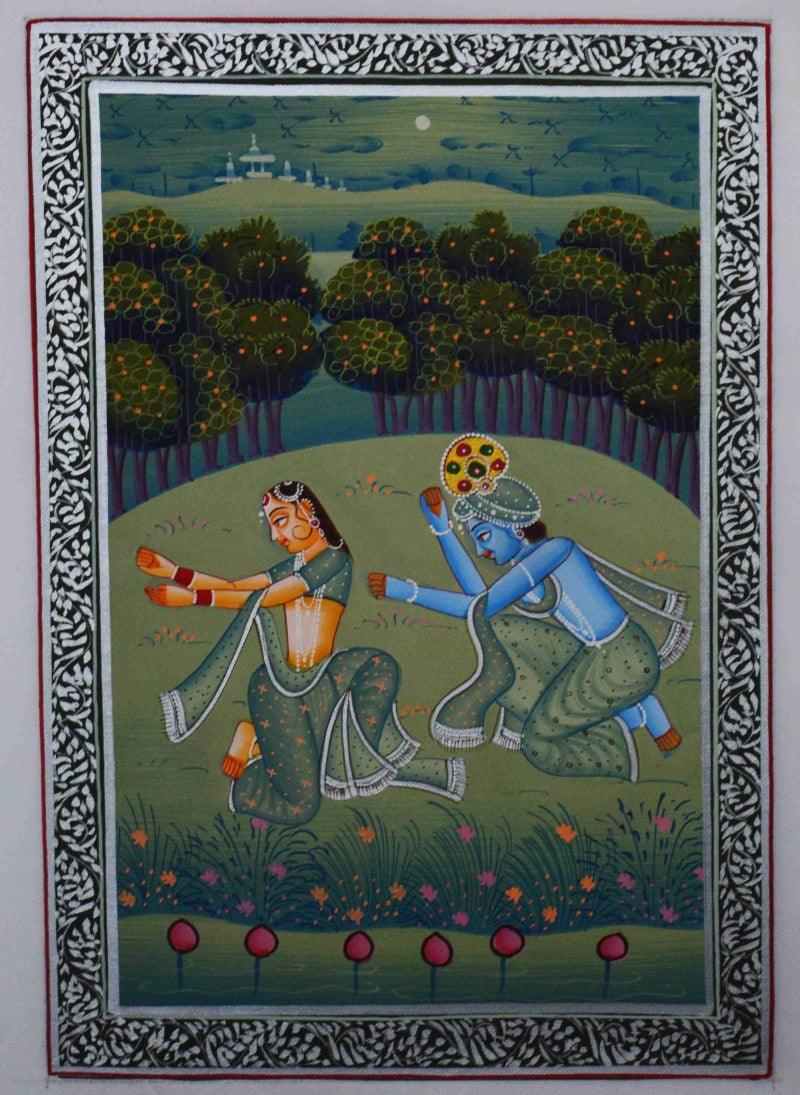 Painting Radha Krishna Handmade Miniature Artwork Resin tile Paintings 6