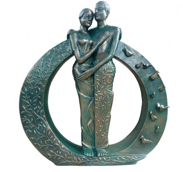 Figurative sculpture titled 'Life Circle', 70x60x24 inches, by artist Asurvedh Ved on Bronze