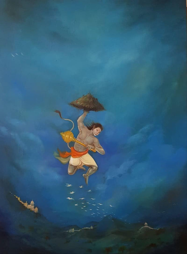 Religious oil painting titled 'Lifeline ', 36x48 inches, by artist Durshit Bhaskar on canvas