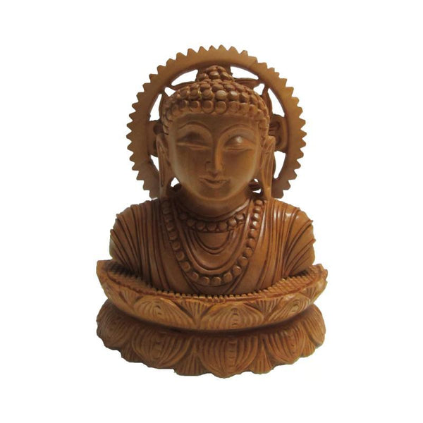 Religious craft titled 'Lord Buddha Meditation', 4x3x2 inches, by artist Ecraft India on wood