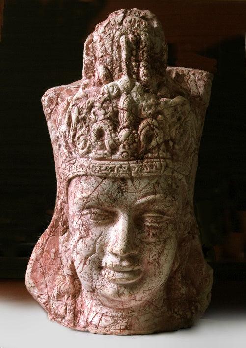 Religious sculpture titled 'Lord Indra', 21x13x10 inches, by artist MAHESH ANJARLEKAR on Stoneware