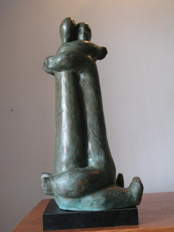 Figurative sculpture titled 'Lovers 2', 22x8x10 inches, by artist Shankar Ghosh on Bronze