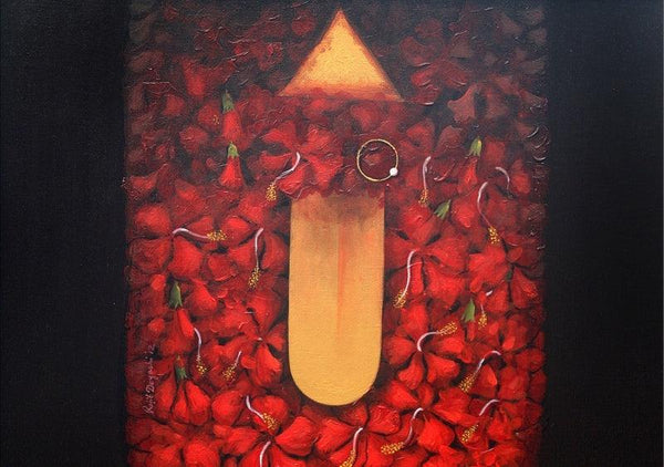 Religious acrylic painting titled 'Ma Kali', 24x30 inches, by artist RAJIB DEYASHI on Canvas