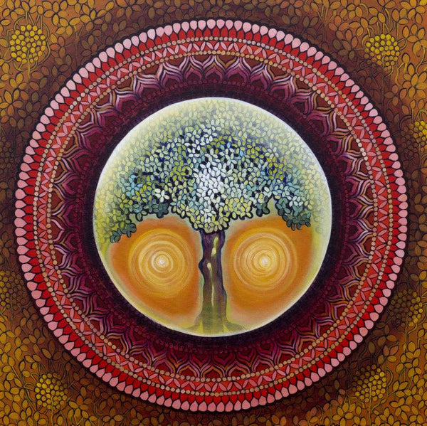 Nature acrylic painting titled 'Mandala A Soul Connection Series 11', 30x30 inches, by artist NITU CHHAJER on Canvas