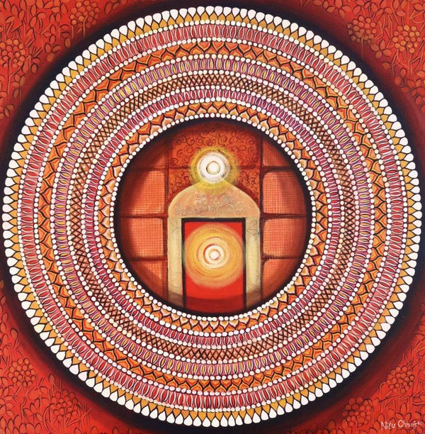 contemporary acrylic painting titled 'Mandala Awekening Light Inside 2', 30x30 inches, by artist NITU CHHAJER on Canvas