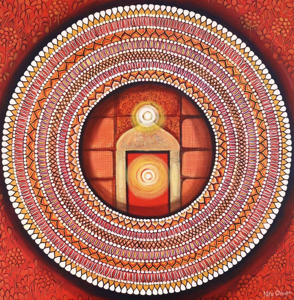 contemporary acrylic painting titled 'Mandala Awekening Light Inside A', 30x30 inches, by artist NITU CHHAJER on canvas