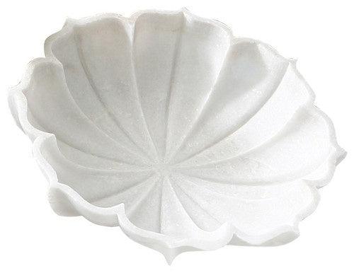 Lifestyle handicraft titled 'Marble decorative lotus bowl', 6x6x3 inches, by artist Unknown on Marble