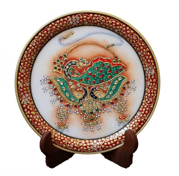 Lifestyle craft titled 'Marble Plate 1', 9x9x1 inches, by artist Ecraft India on Marble