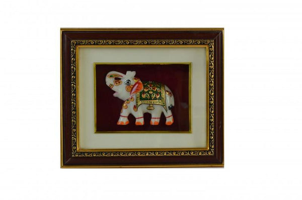 Lifestyle craft titled 'Marble Royal Elephant Wall Hanging', 8x10x1 inches, by artist E Craft on Marble