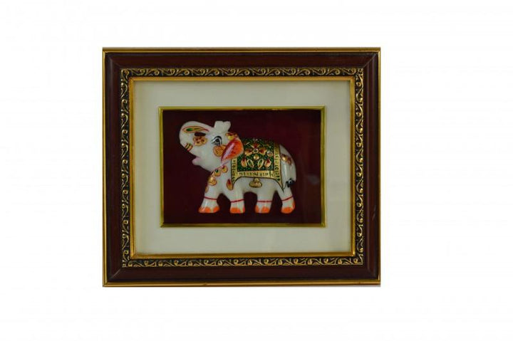 Lifestyle craft titled 'Marble Royal Elephant Wall Hanging', 8x10x1 inches, by artist E Craft on Marble